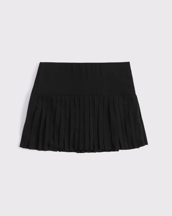 High Rise Drop-Waist Pleated Mini Skort