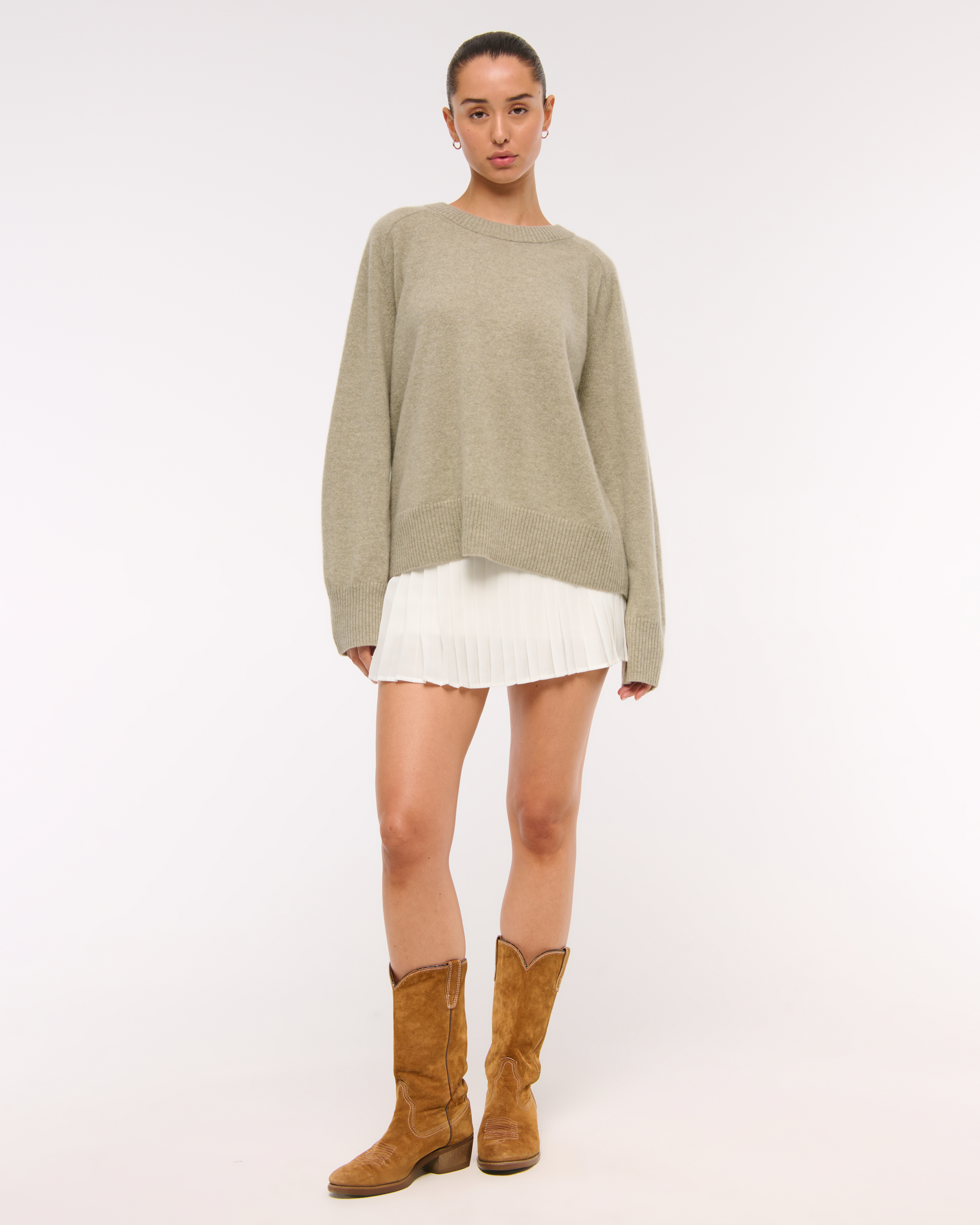 Женские юбки Abercrombie & Fitch High Rise Drop-Waist Pleated Mini Skort — фото 3