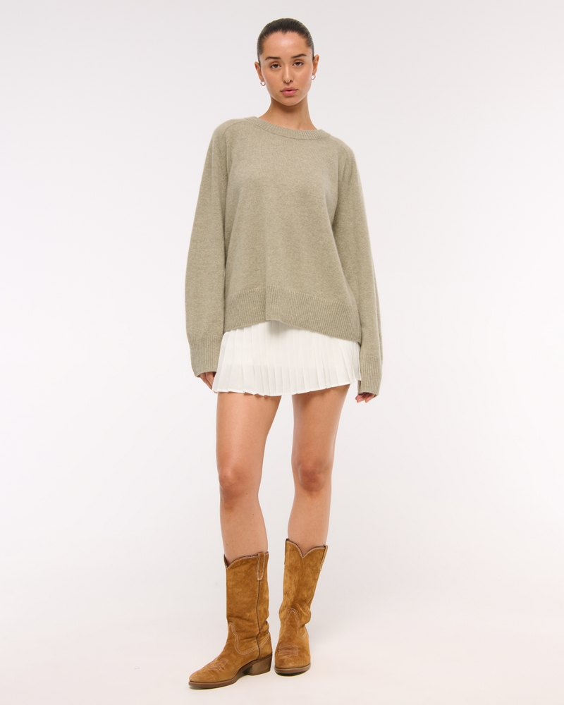 High Rise Drop-Waist Pleated Mini Skort