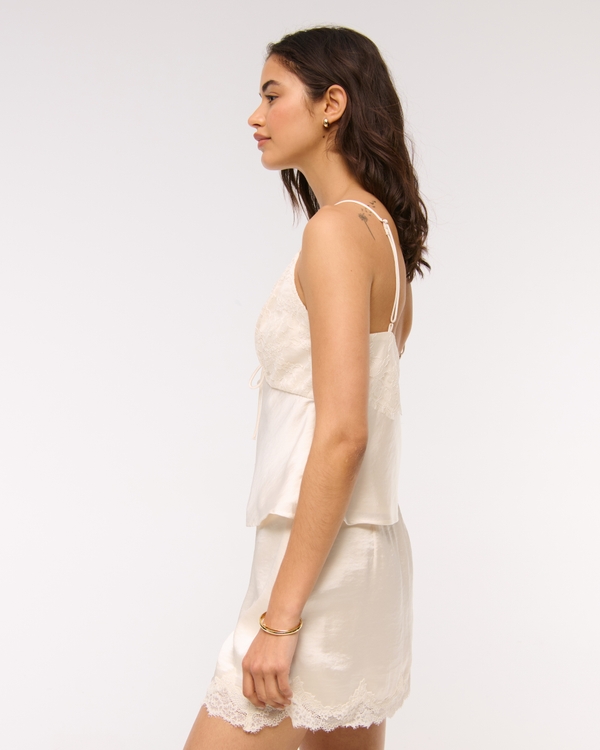 ウィメンズ ハイライズ レース & サテン ミニスコート | ウィメンズ