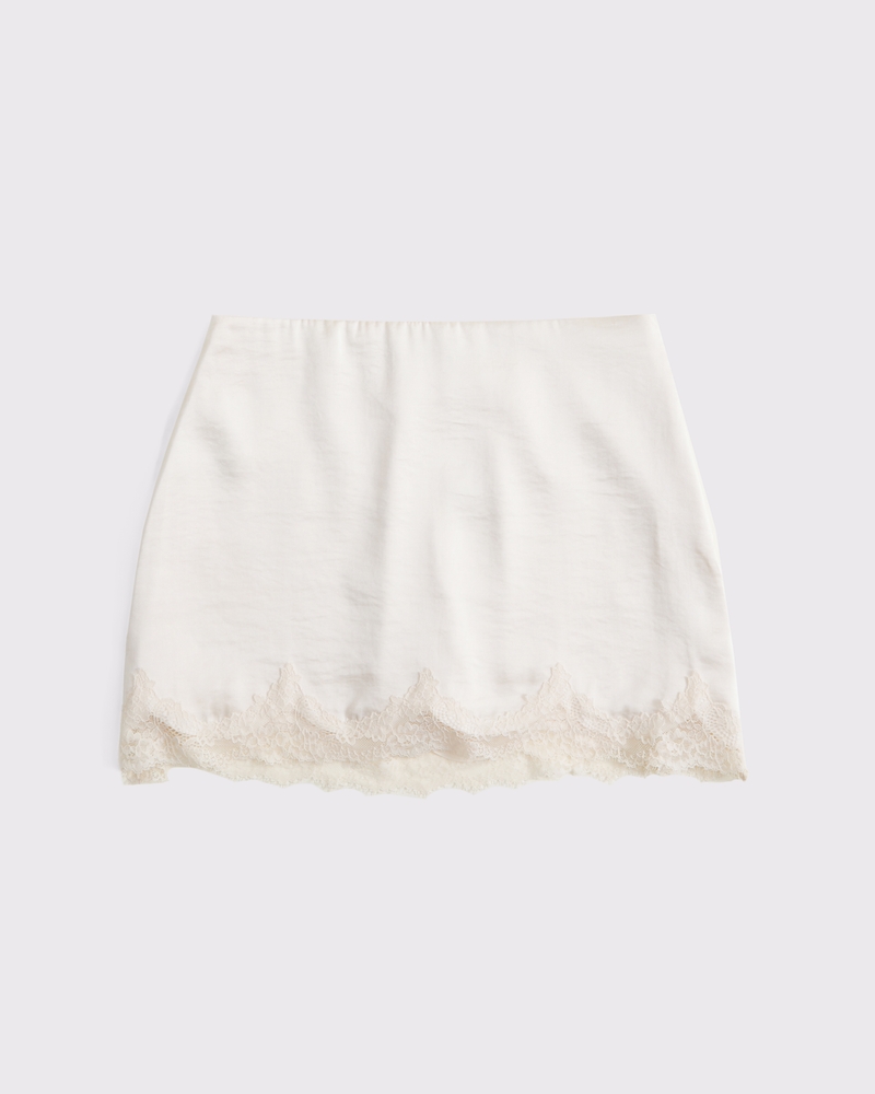 ★DIADORA★ Crosscoat lace skirt IVORY D4222TSK94IVD Women's High Rise Lace & Satin Mini Skort | Women's Bottoms