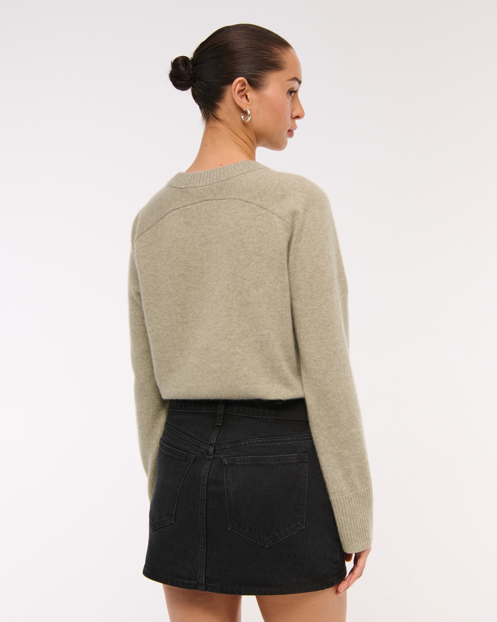 Mid Rise Denim Mini Skirt