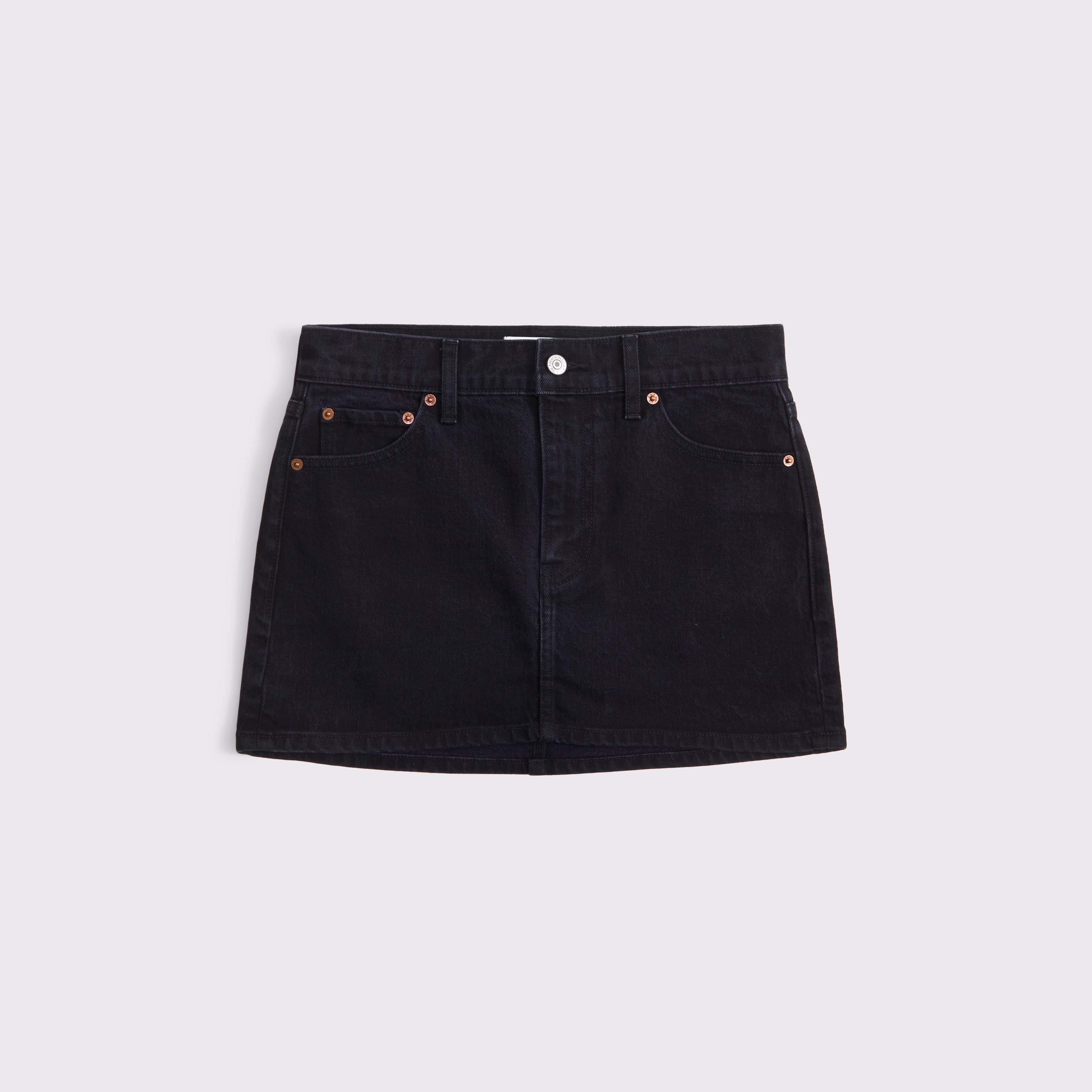 Женская юбка Abercrombie & Fitch Mid Rise Denim Mini, цвет: Чёрный