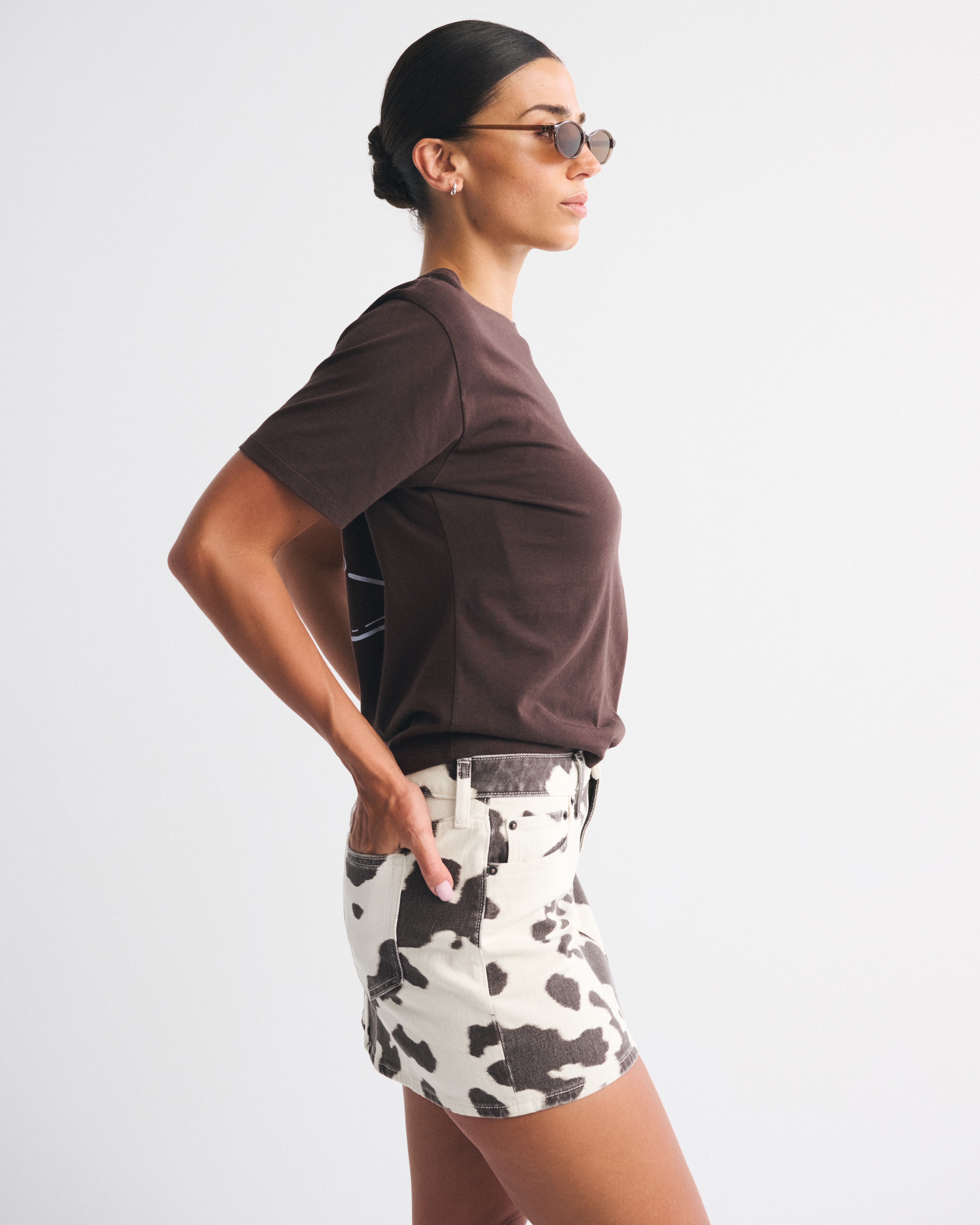 Abercrombie & Fitch Curve Love Mid Rise Denim Mini Skirt