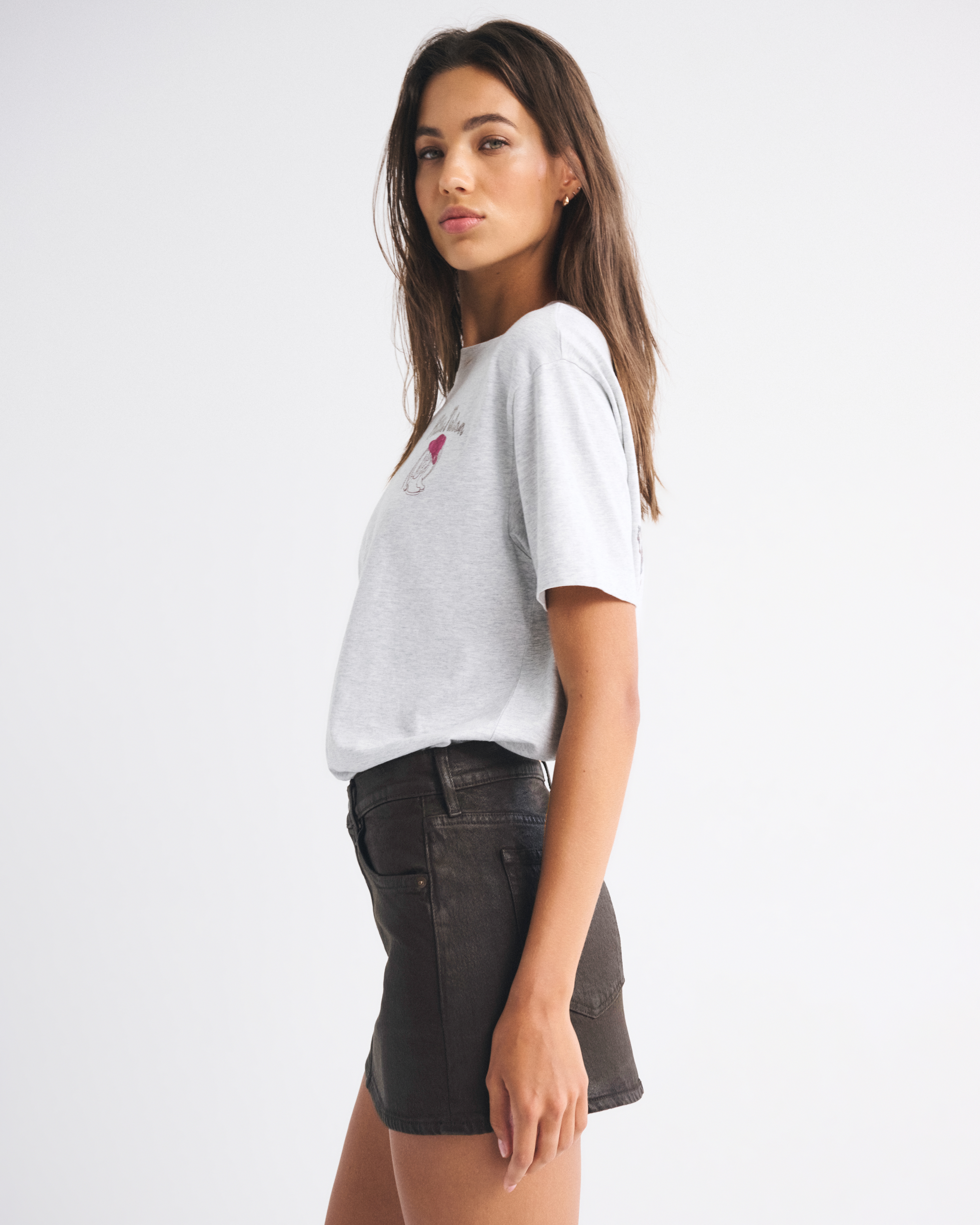 Abercrombie & Fitch Mid Rise Denim Mini Skirt In Brown