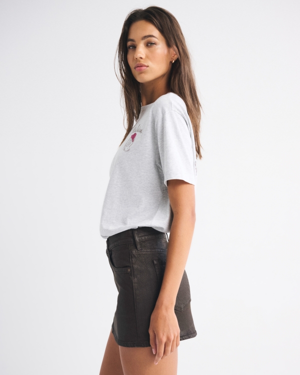 Mid Rise Denim Mini Skirt