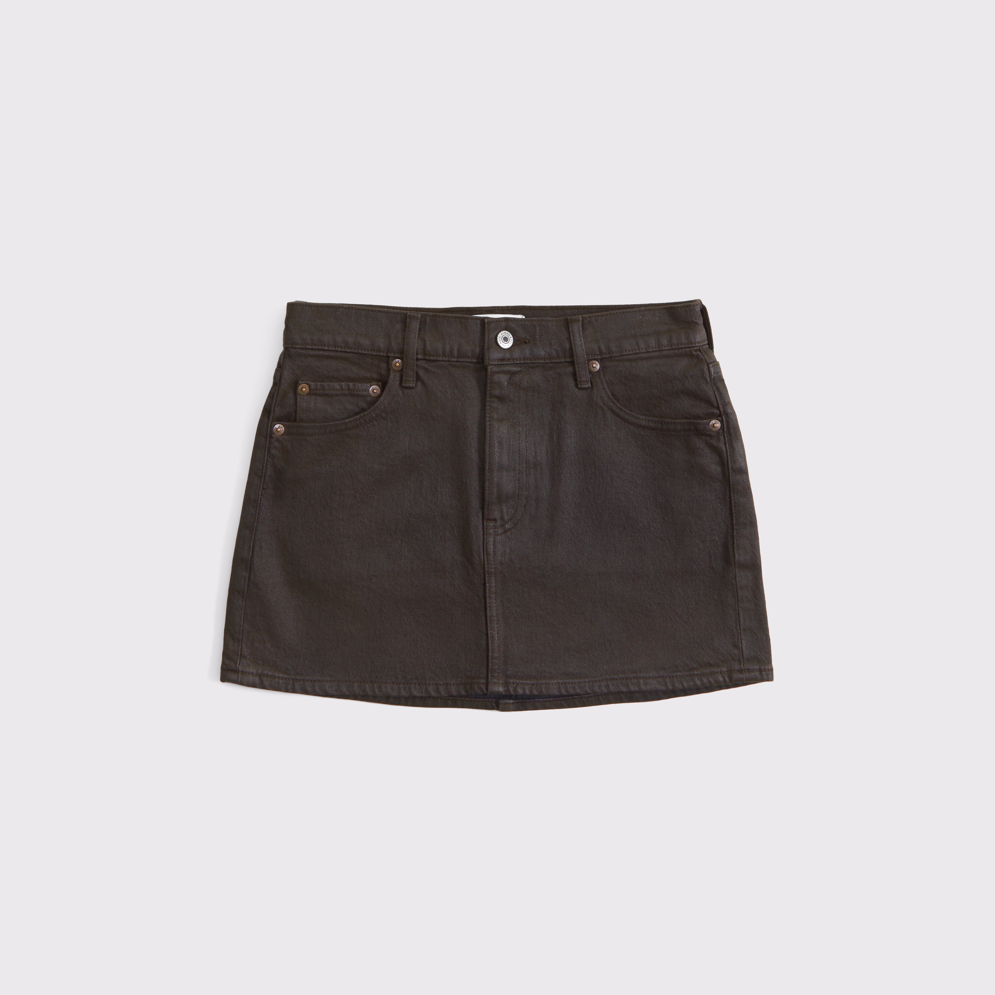 Abercrombie & Fitch Mid Rise Denim Mini Skirt In Brown