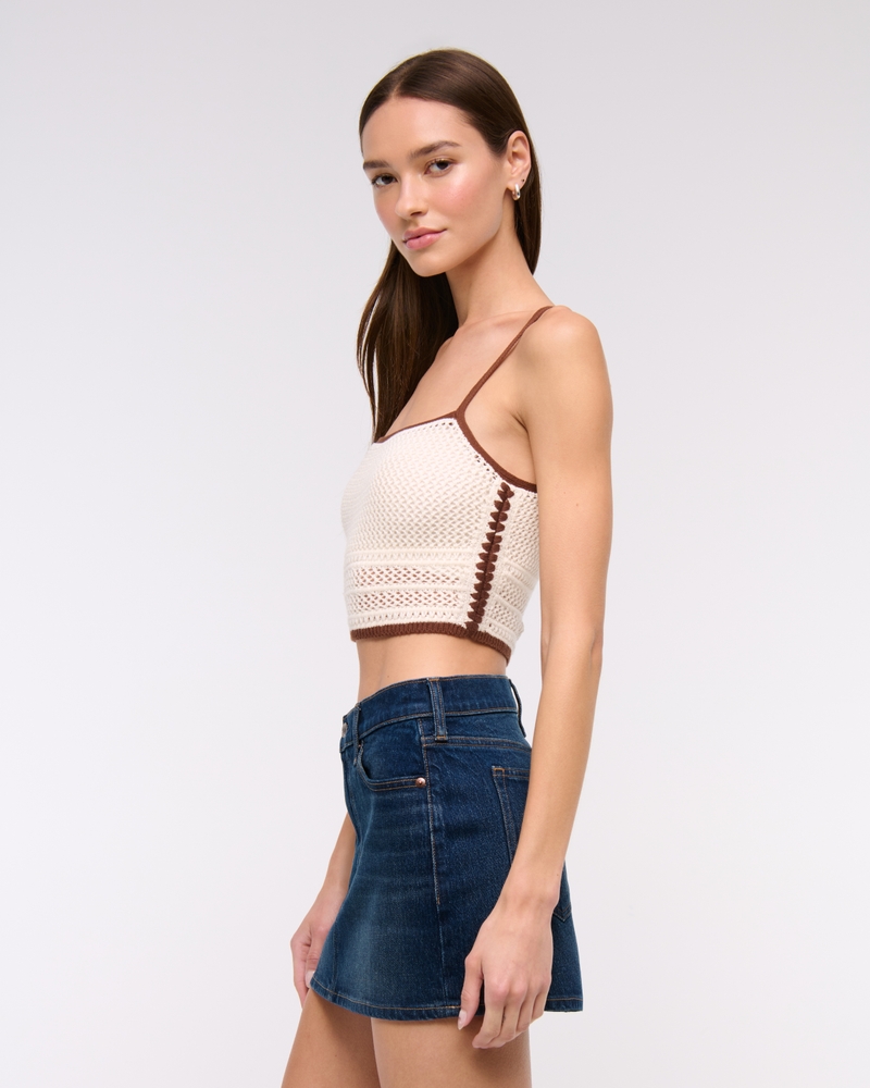 Mid Rise Denim Mini Skirt