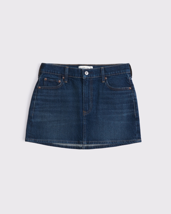 Mid Rise Denim Mini Skirt