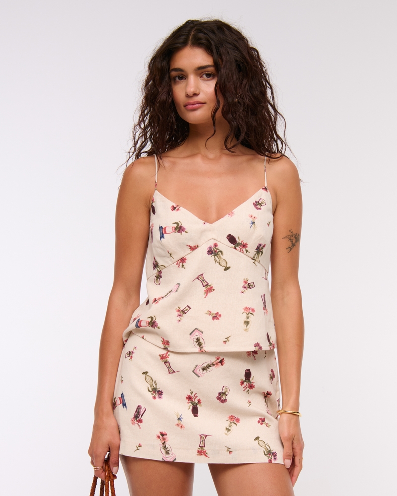 The A&F Scarlett Linen-Blend Wrap Mini Skort