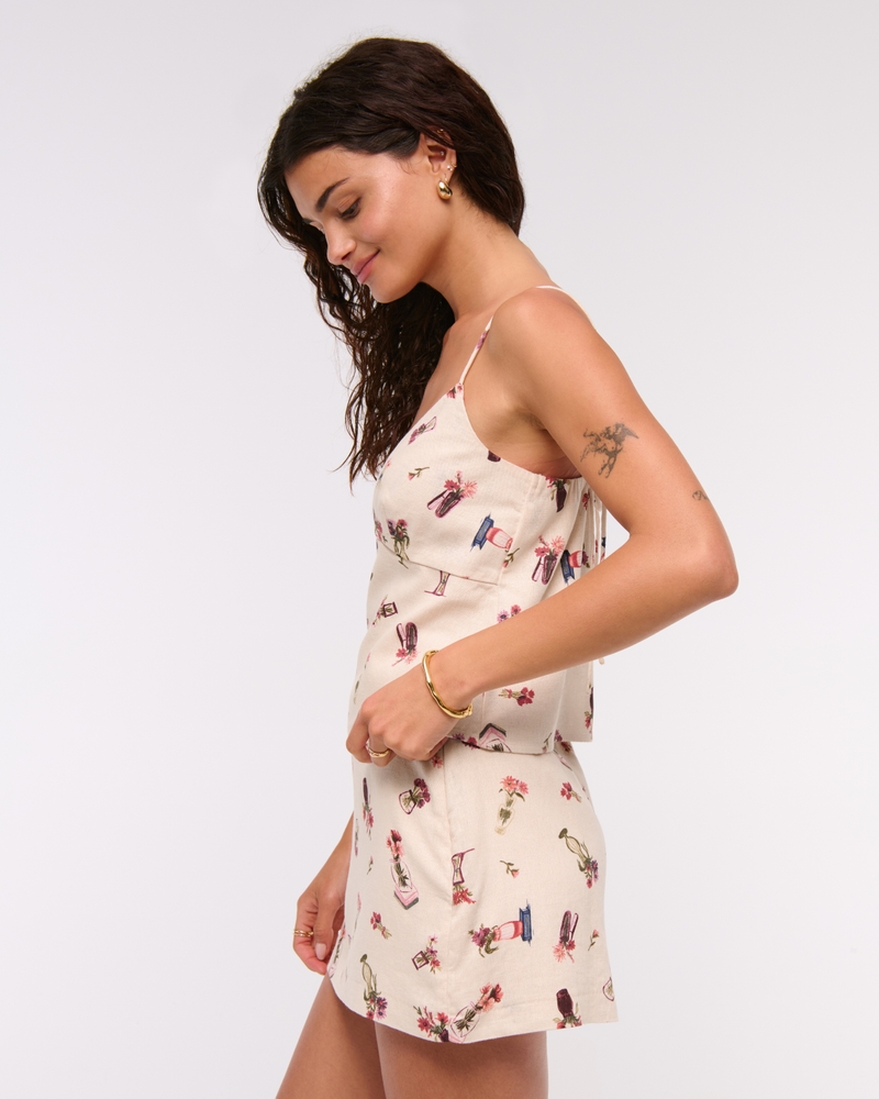 The A&F Scarlett Linen-Blend Mini Skort