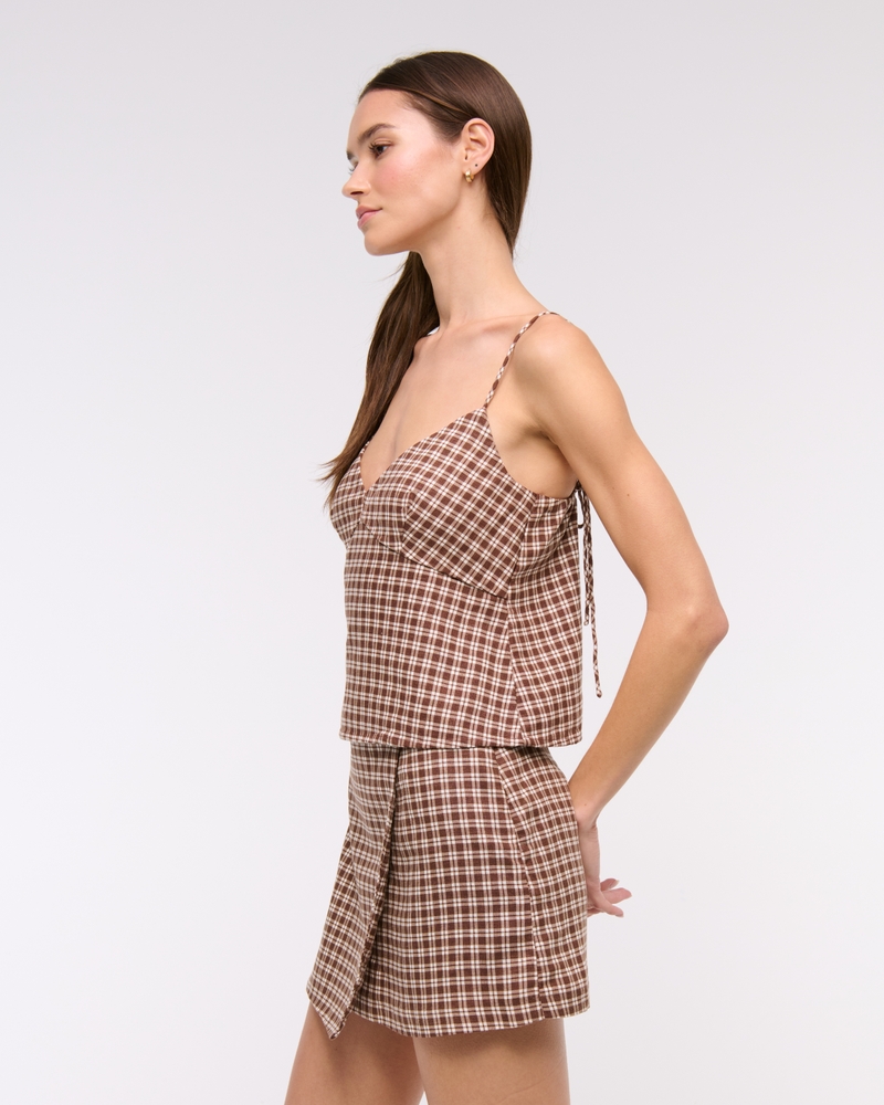 The A&F Scarlett Linen-Blend Wrap Mini Skort