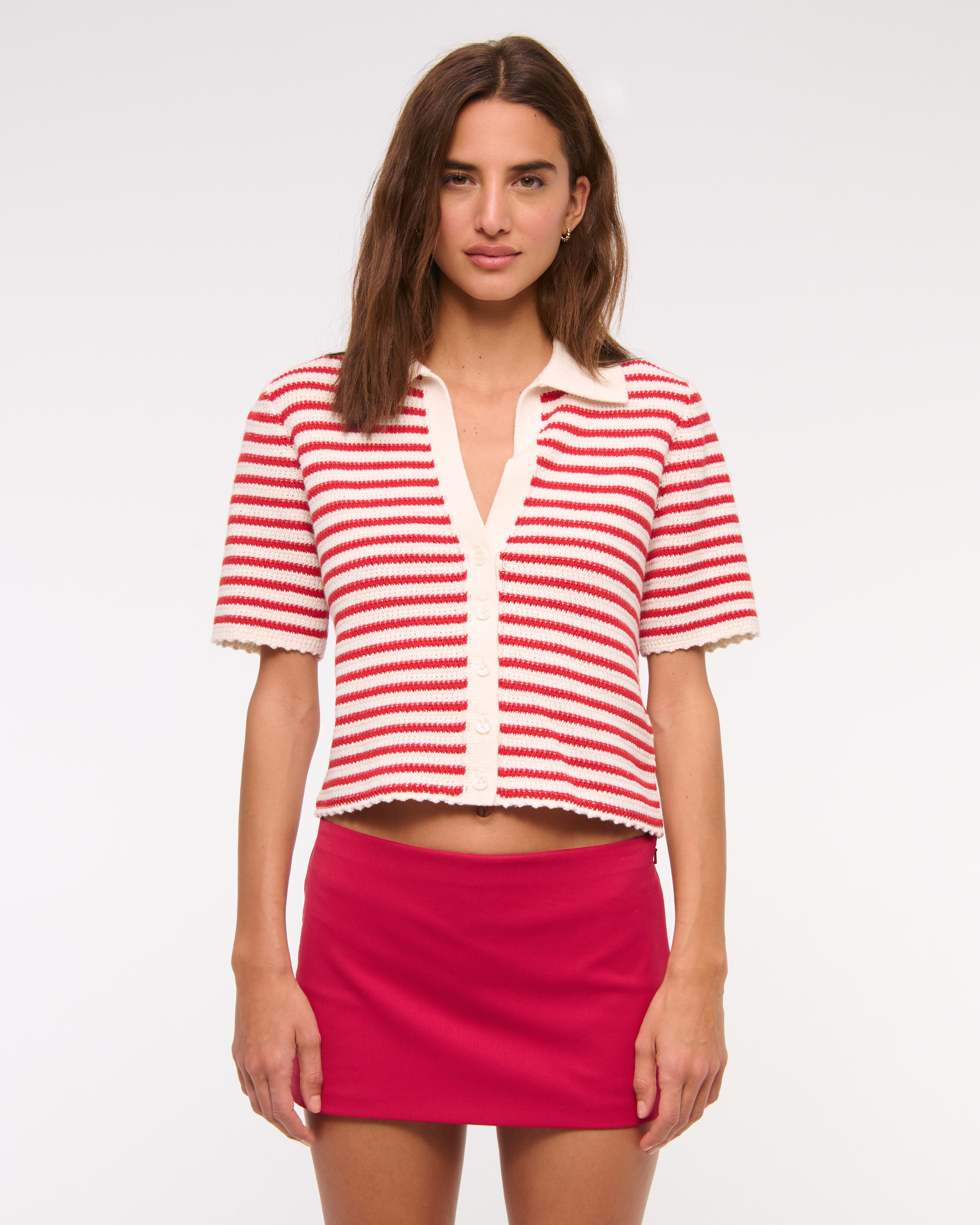 Abercrombie & Fitch The A&f Scarlett Low Rise Micro Skort In Red