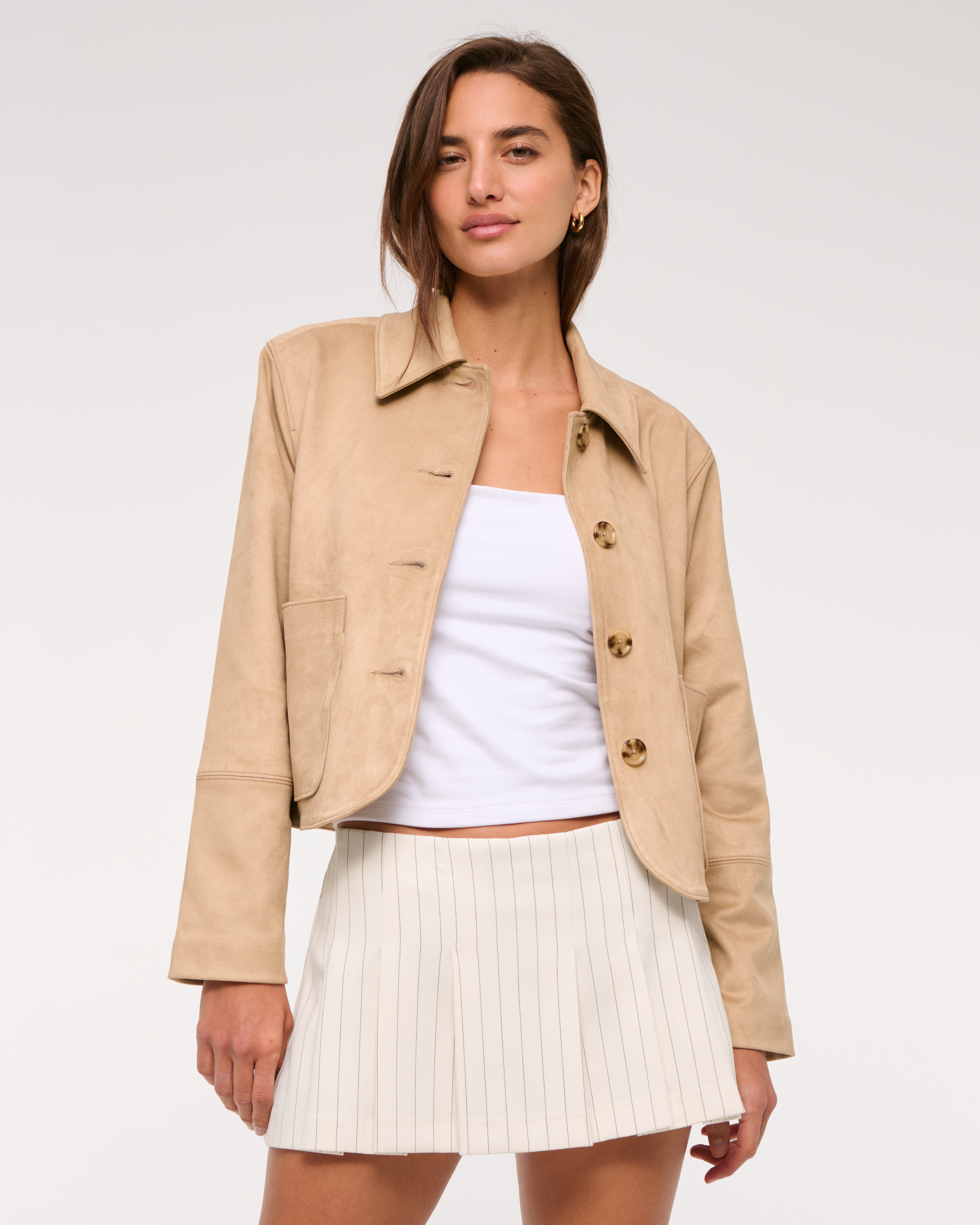 Abercrombie & Fitch The A&f Scarlett Low Rise Micro Pleated Mini Skort In Neutral