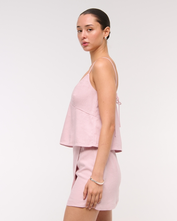 The A&F Scarlett Linen-Blend Wrap Mini Skort