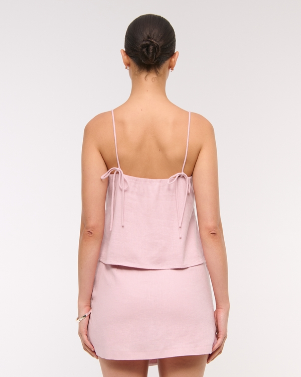 The A&F Scarlett Linen-Blend Wrap Mini Skort