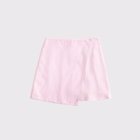 Женские юбки Abercrombie & Fitch The A&F Scarlett Linen-Blend Wrap Mini Skort