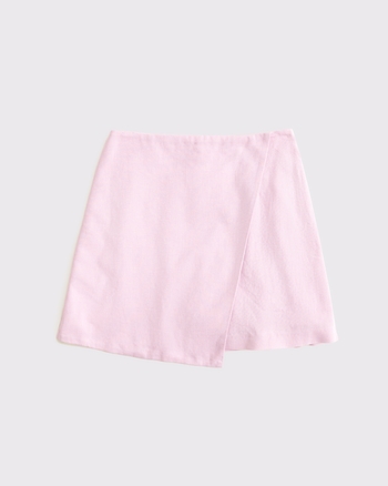 The A&F Scarlett Linen-Blend Wrap Mini Skort
