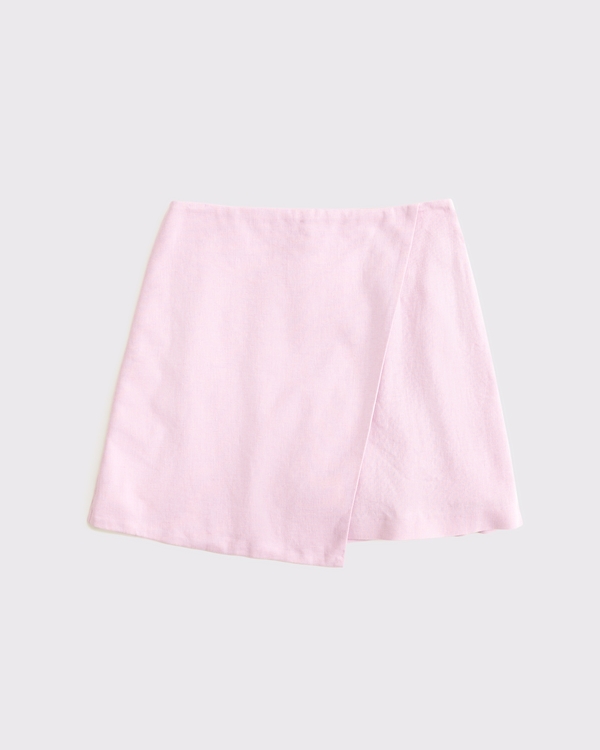 The A&F Scarlett Linen-Blend Wrap Mini Skort