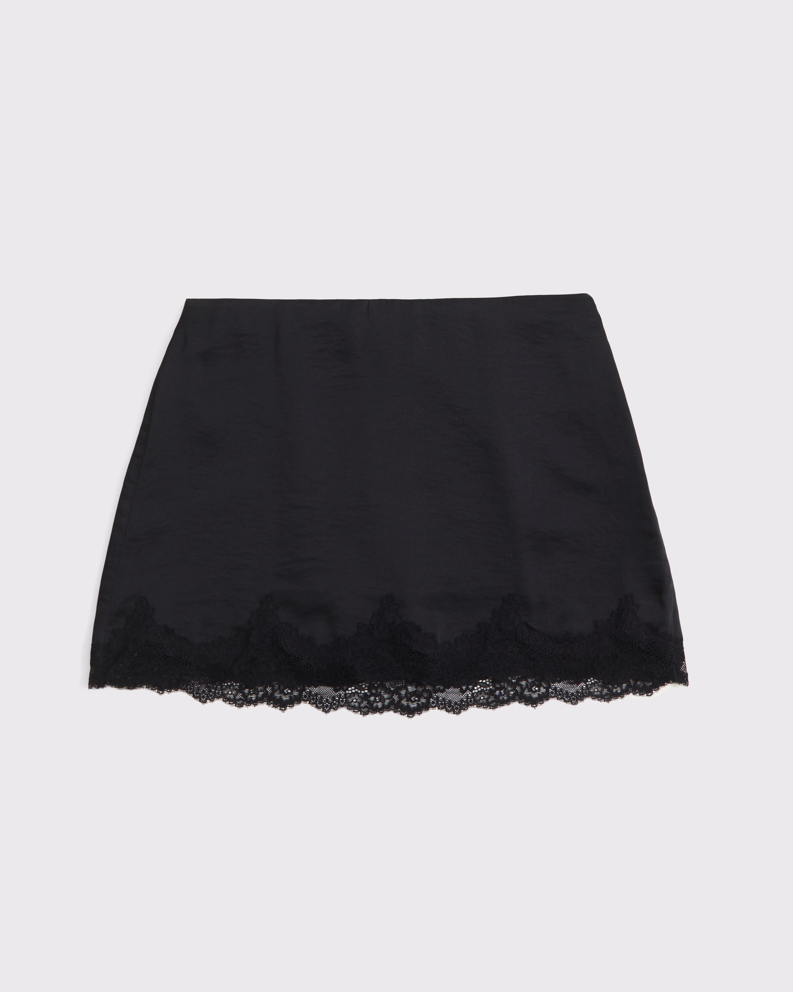 High Rise Lace & Satin Mini Skirt