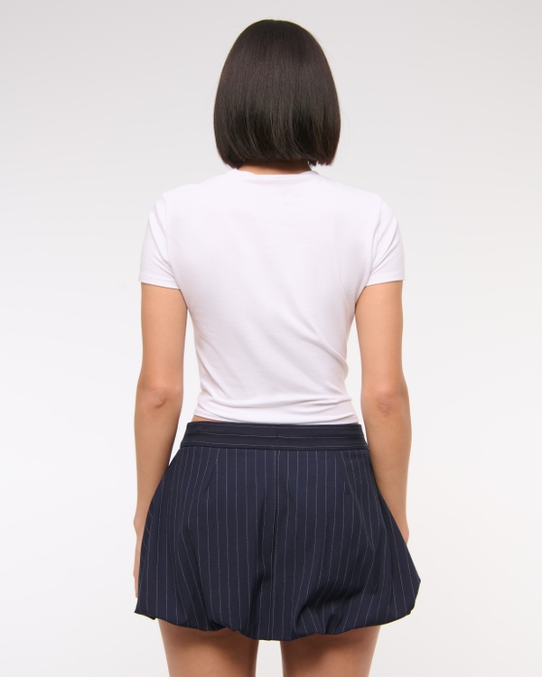 Mid Rise Tailored Bubble Hem Mini Skort