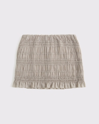 Mid Rise Sheer Ruched Mini Skort