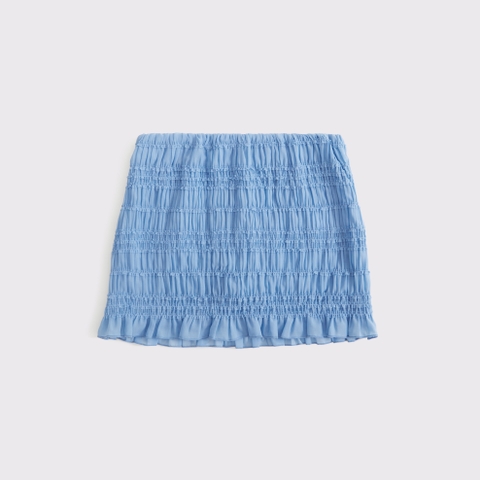 Женские юбки Abercrombie & Fitch Mid Rise Sheer Ruched Mini Skort