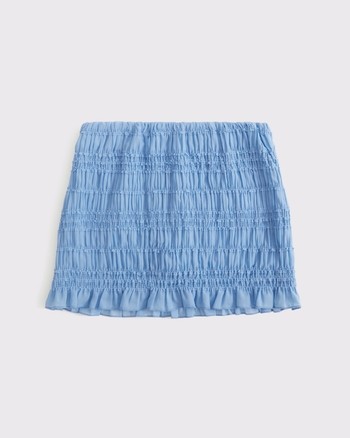 Mid Rise Sheer Ruched Mini Skort