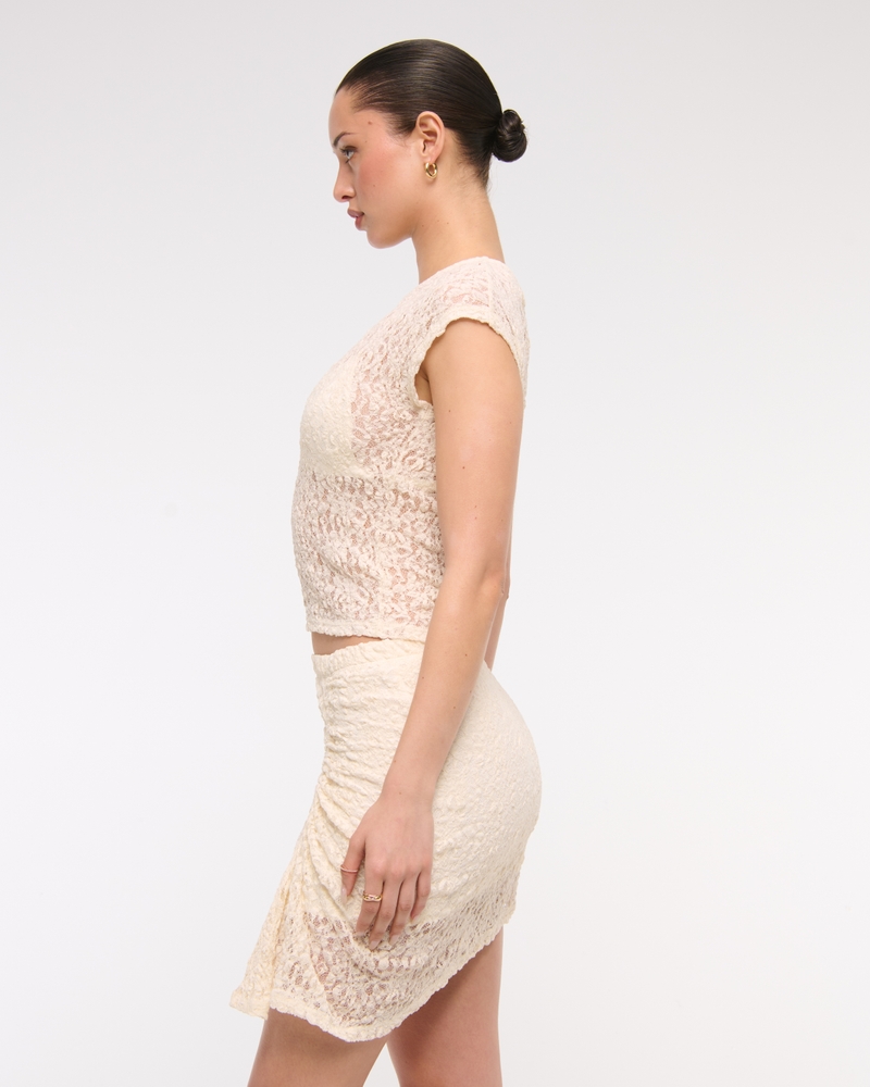 Mid Rise Asymmetrical Hem Midi Skort