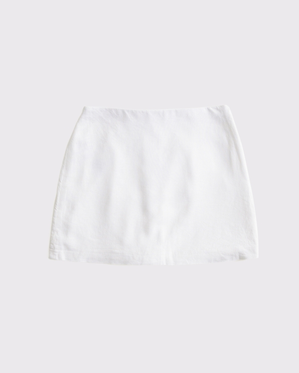 The A&F Scarlett Linen-Blend Mini Skort, White view 1
