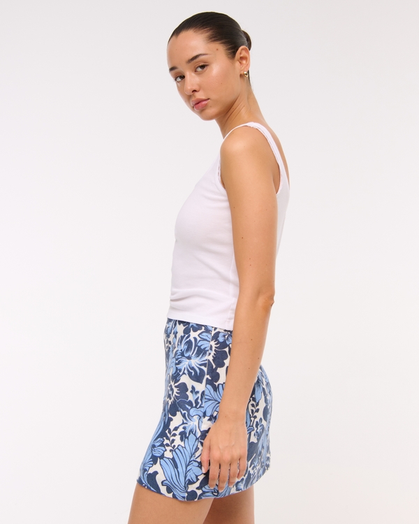 The A&F Scarlett Linen-Blend Mini Skort