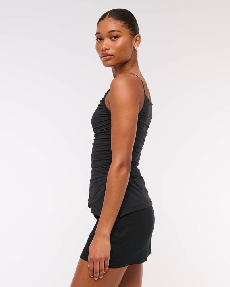 The A&F Scarlett Curve Love Linen-Blend Mini Skort