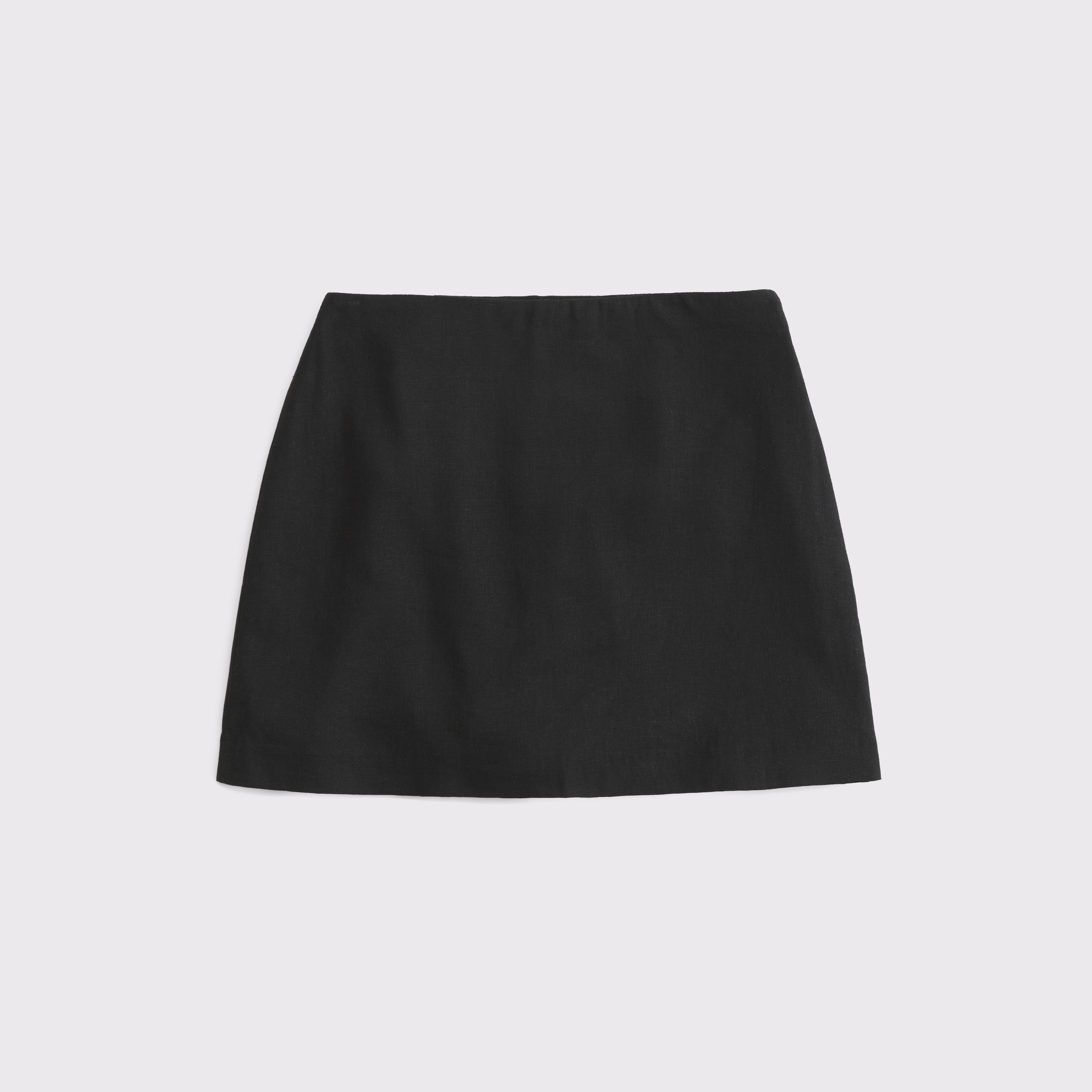 Abercrombie & Fitch The A&f Scarlett Curve Love Linen-blend Mini Skort In Black