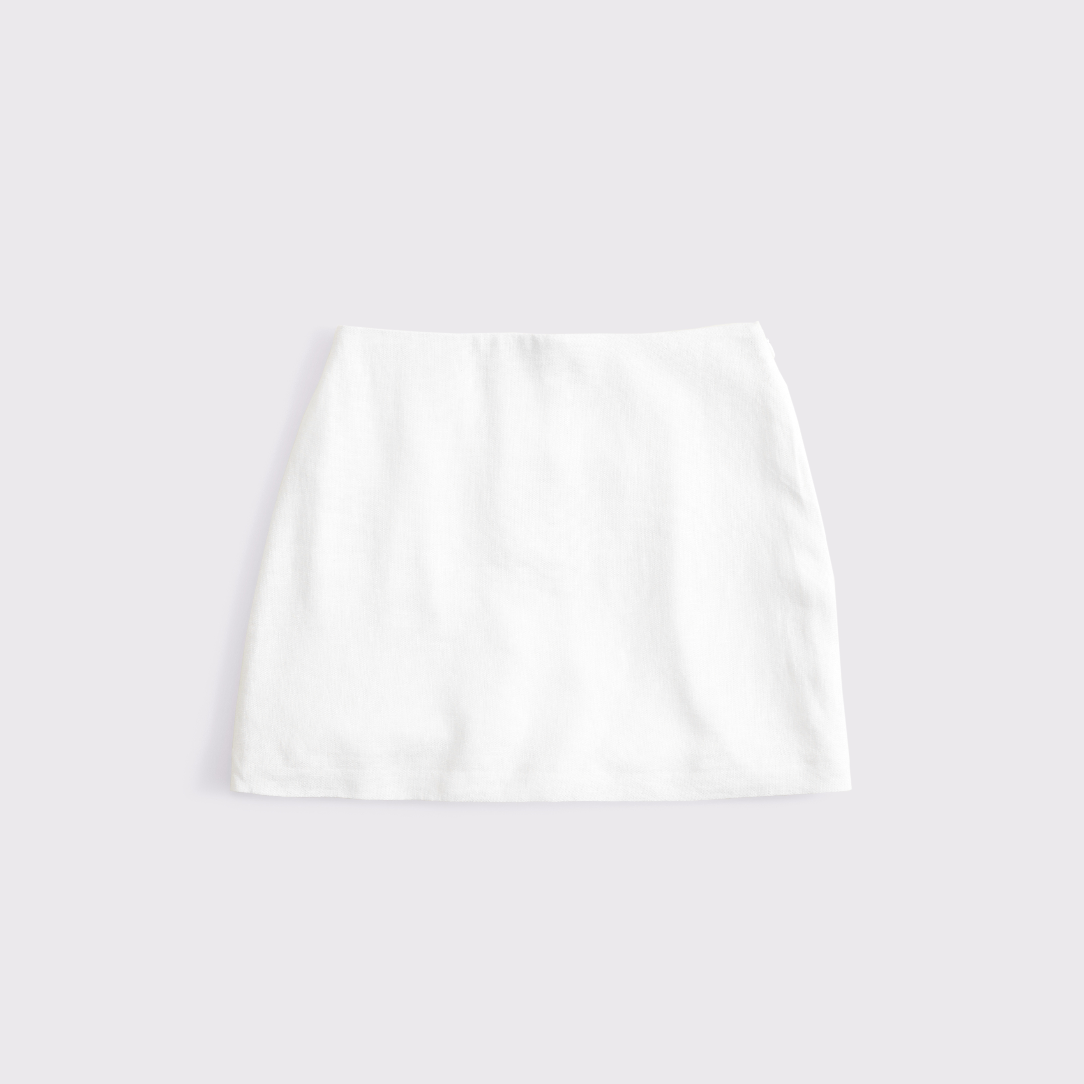 Abercrombie & Fitch The A&f Scarlett Curve Love Linen-blend Mini Skort In White