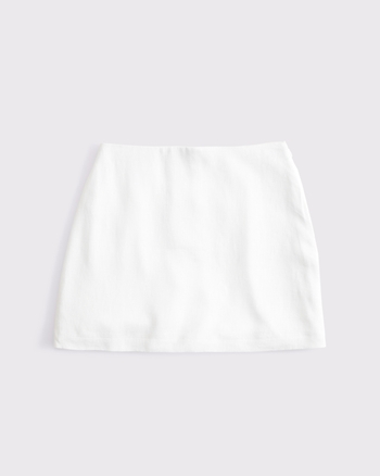 The A&F Scarlett Curve Love Linen-Blend Mini Skort