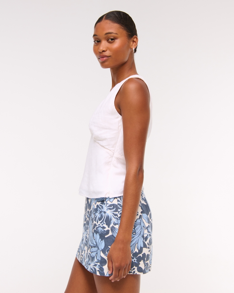 The A&F Scarlett Curve Love Linen-Blend Mini Skort