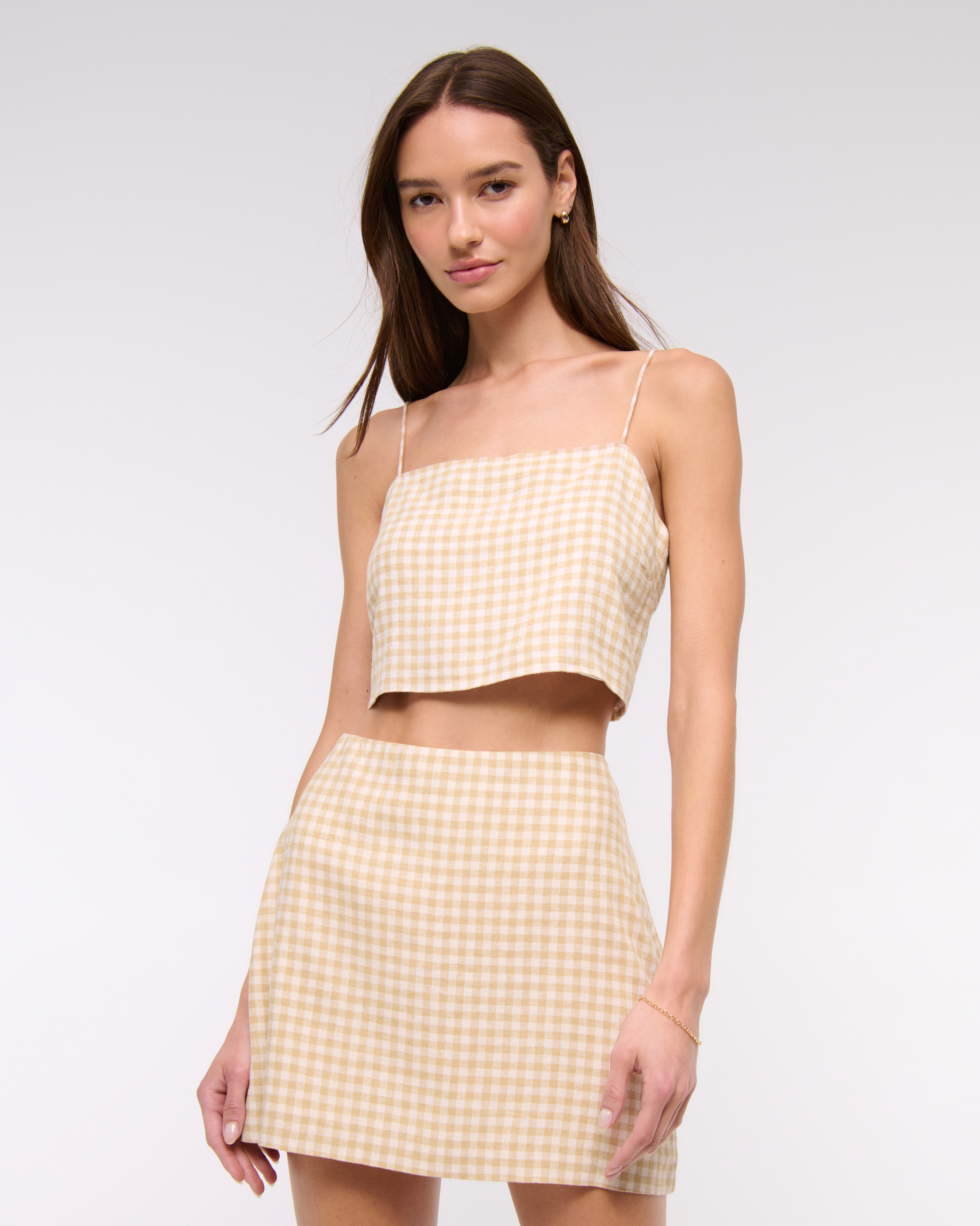 Abercrombie & Fitch The A&f Scarlett Curve Love Linen-blend Mini Skort