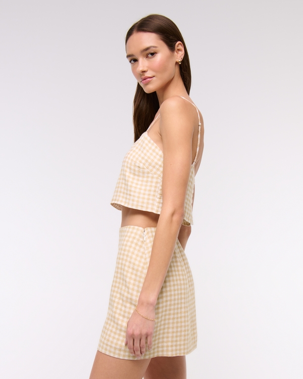 The A&F Scarlett Curve Love Linen-Blend Mini Skort