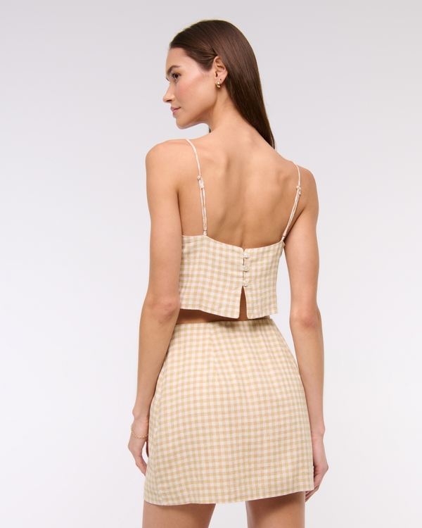 The A&F Scarlett Curve Love Linen-Blend Mini Skort