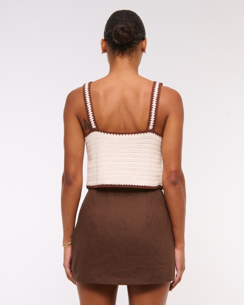 The A&F Scarlett Curve Love Linen-Blend Mini Skort