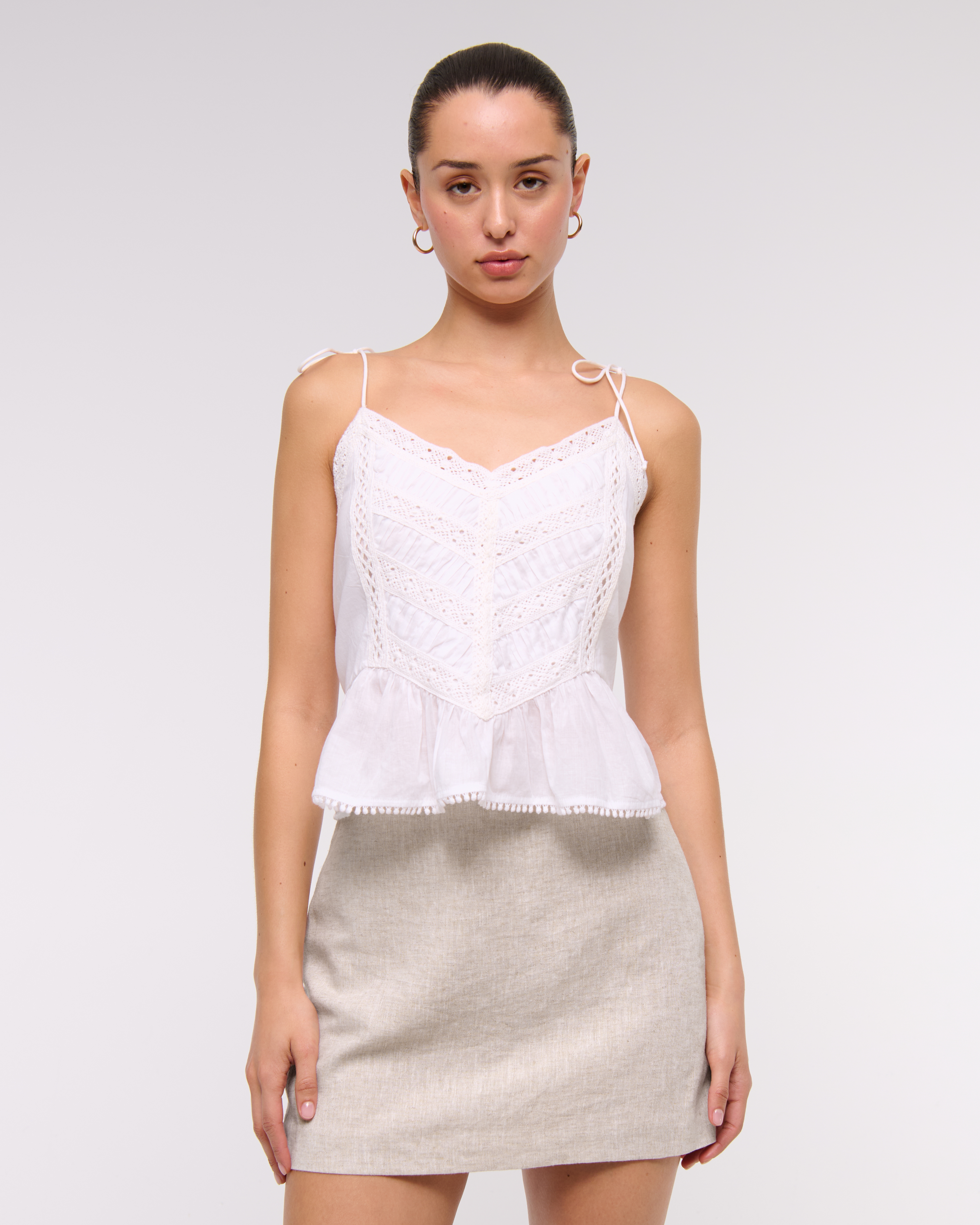 Abercrombie & Fitch The A&f Scarlett Linen-blend Mini Skort In Brown