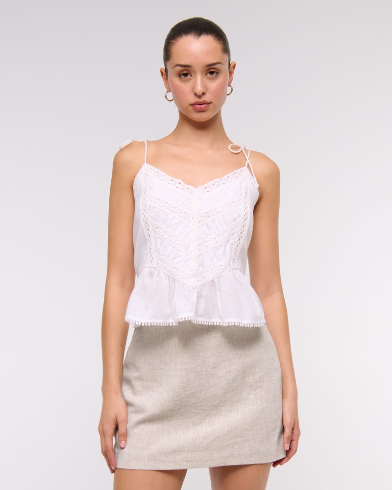 The A&F Scarlett Linen-Blend Mini Skort