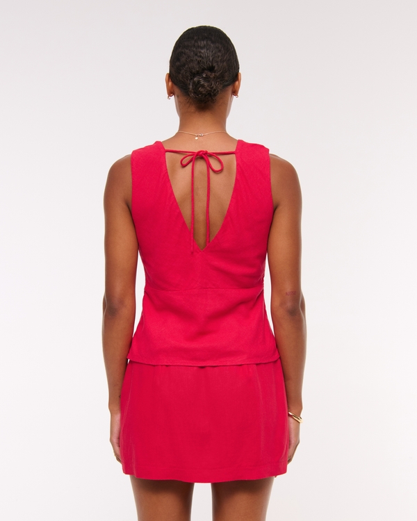 The A&F Scarlett Curve Love Linen-Blend Mini Skort