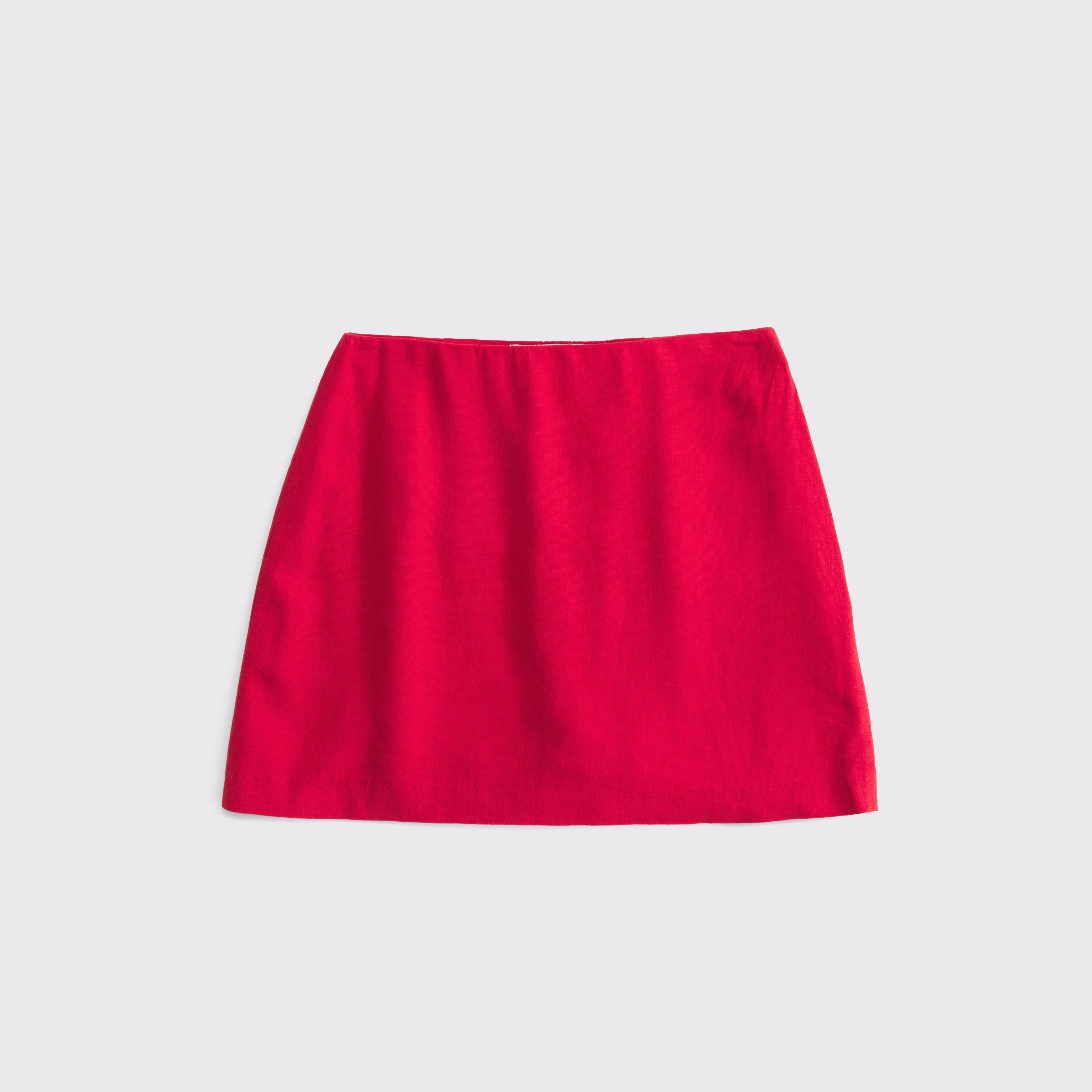 Abercrombie & Fitch The A&f Scarlett Curve Love Linen-blend Mini Skort In Red