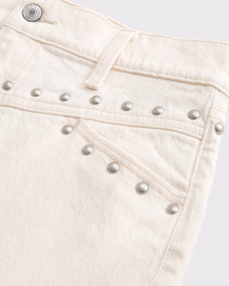Curve Love Mid Rise Studded Denim Mini Skirt
