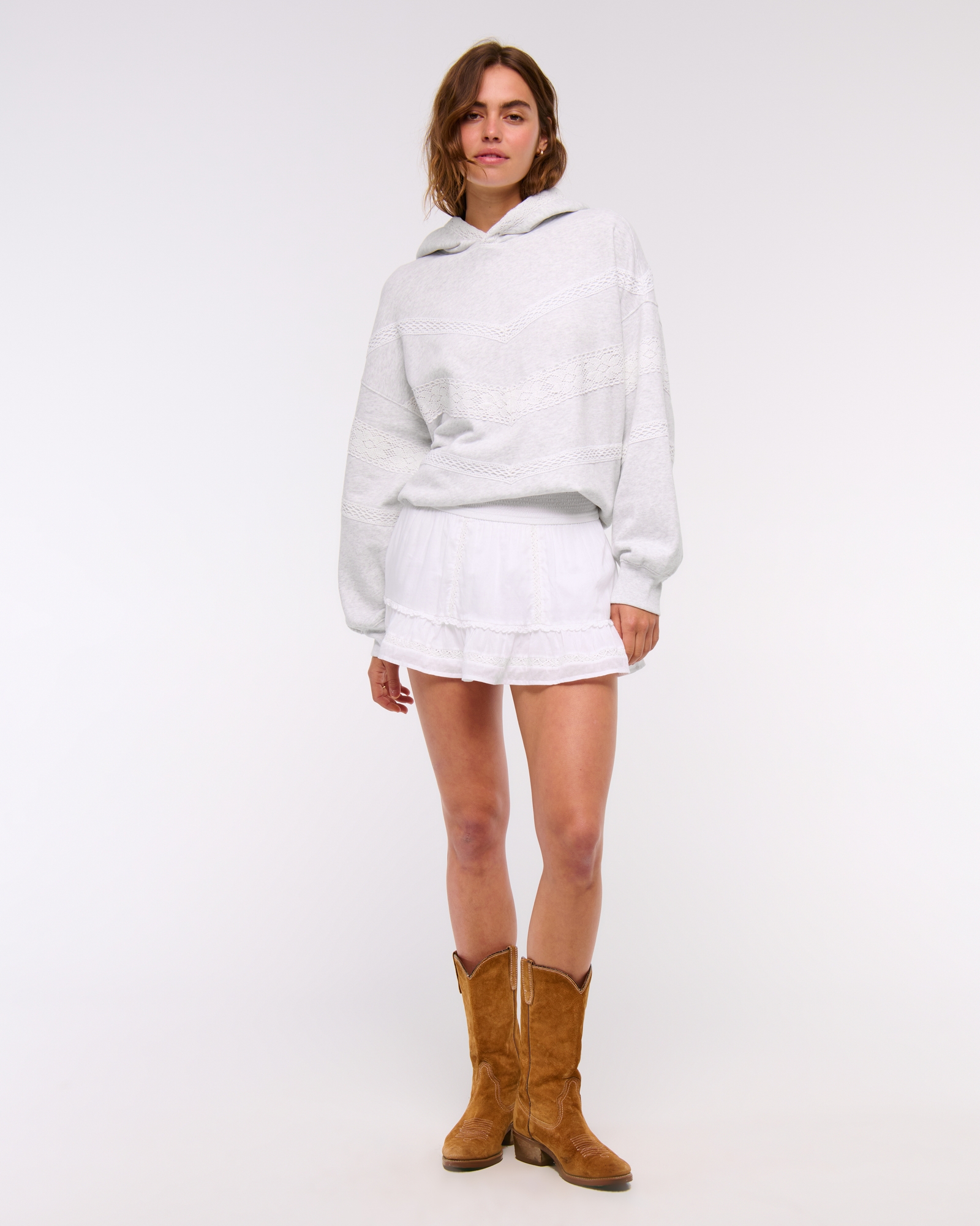 Flirty Lace-Trim Mini Skort