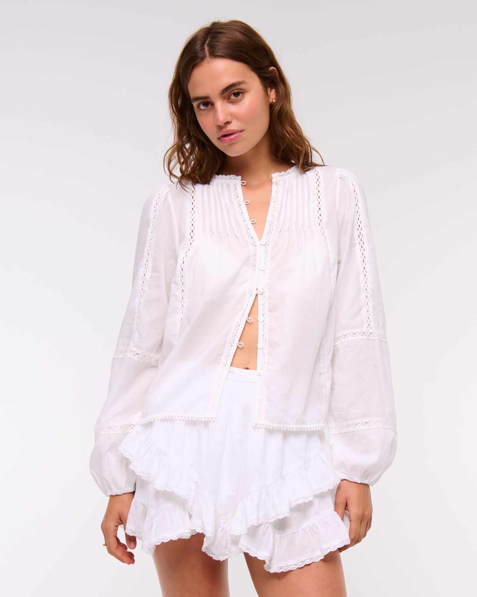 High Rise Layered Ruffle Mini Skort