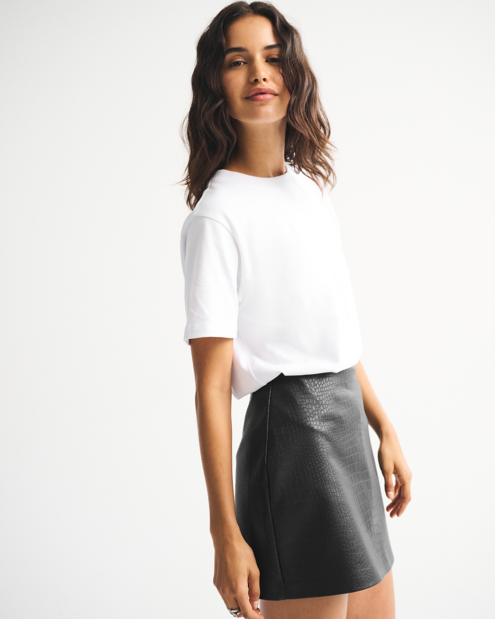 The A&F Scarlett Vegan Leather Mini Skort