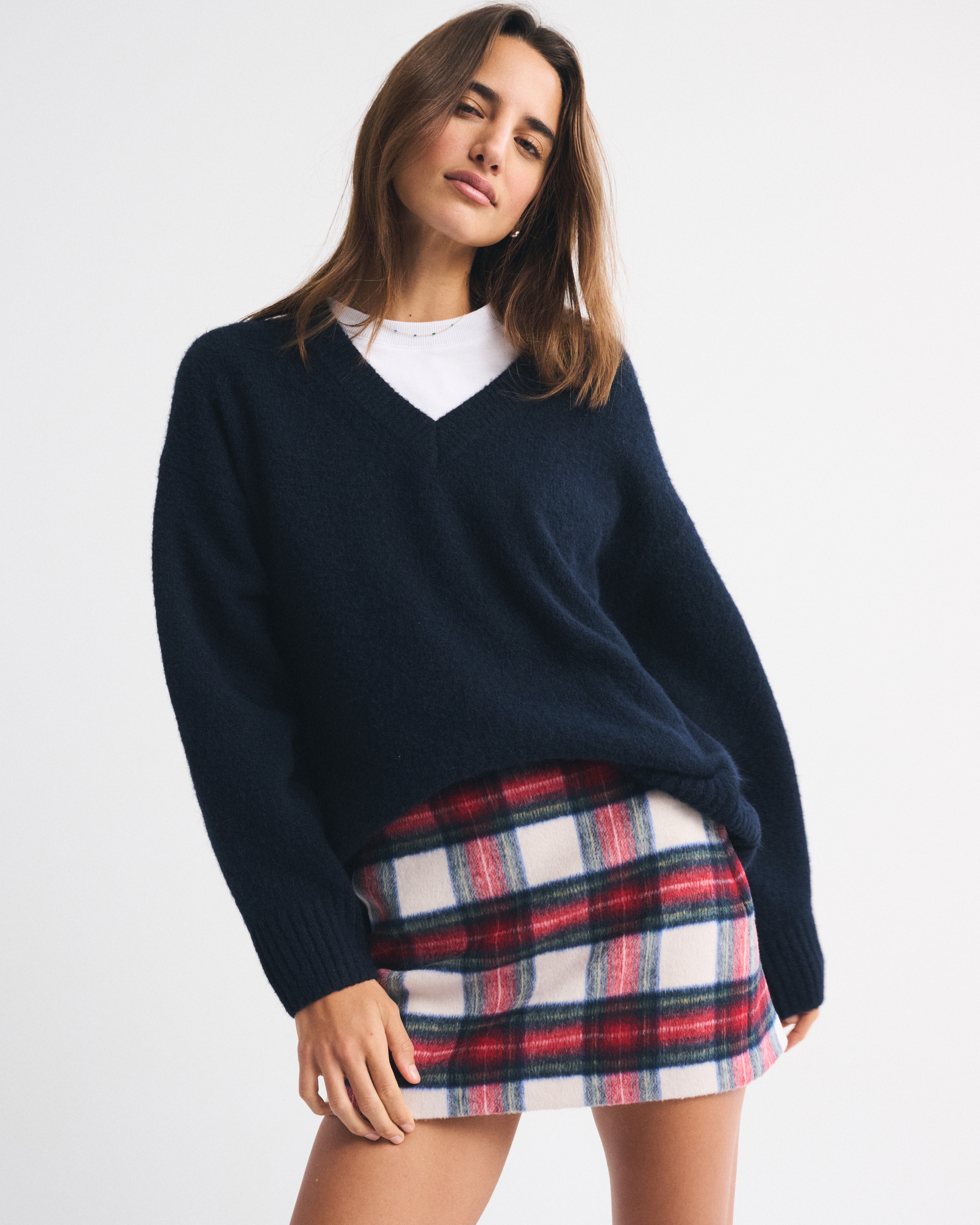 Abercrombie & Fitch The A&f Scarlett Wool-blend Mini Skort In Red