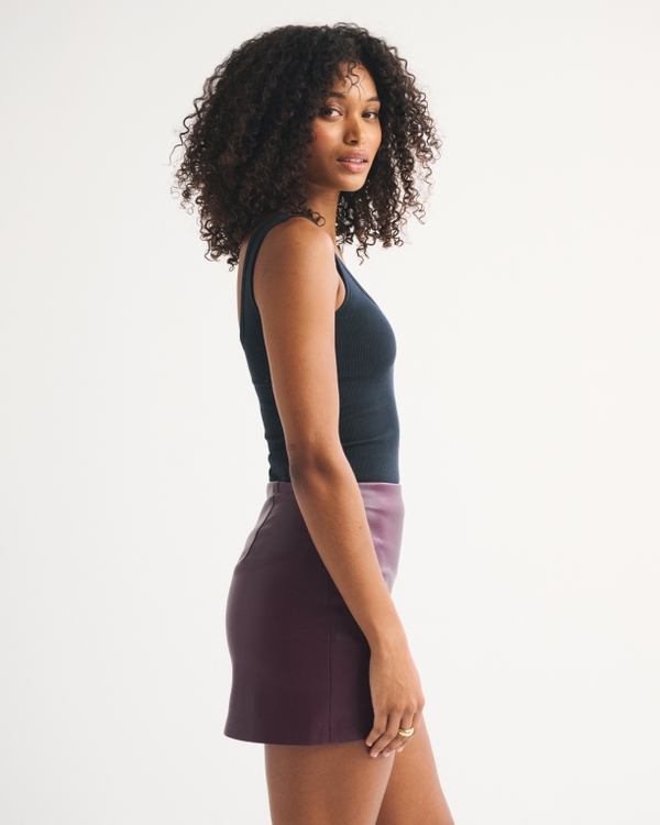 The A&F Scarlett Curve Love Vegan Leather Mini Skort